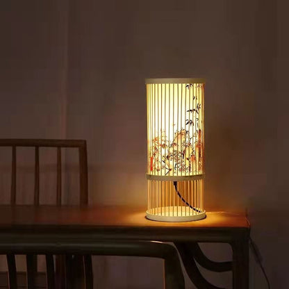 Japanische Tischlampe Bambus Zen