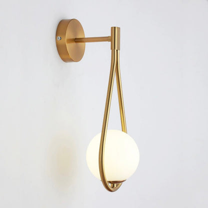 Wandleuchte Tischlampe Kugel Metall Gold