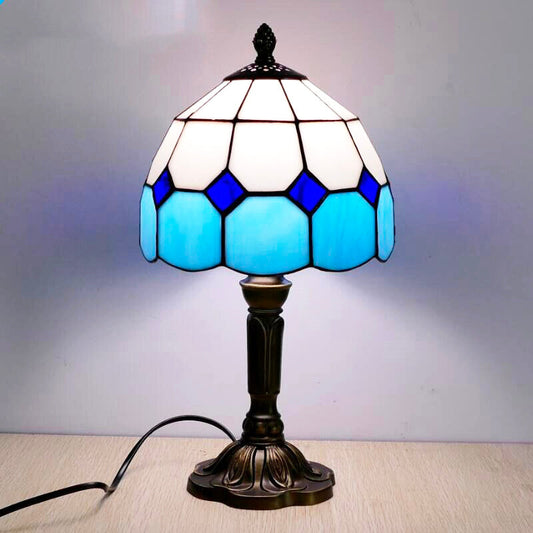 Garduru Tiffany Vintage Nachttischlampe Mosaikdesign