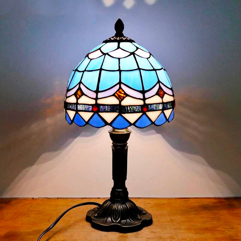 Garduru Tiffany Vintage Nachttischlampe Mosaikdesign