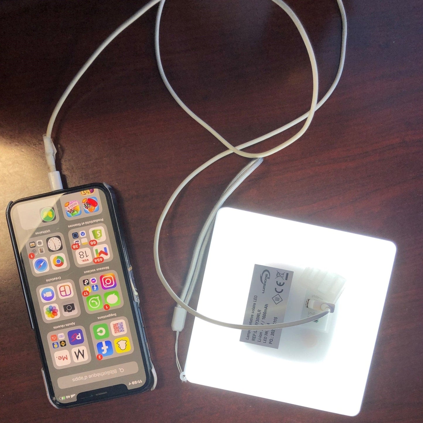 Kabellampe Solar Gartenlampe mit Edelstahl-Finish und 5 Beleuchtungsmodi