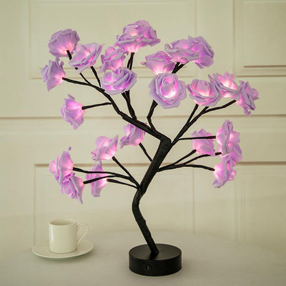 Rose – Tischlampe mit dekorativem Rosenbaumdesign