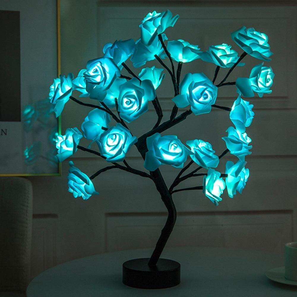 Rose – Tischlampe mit dekorativem Rosenbaumdesign