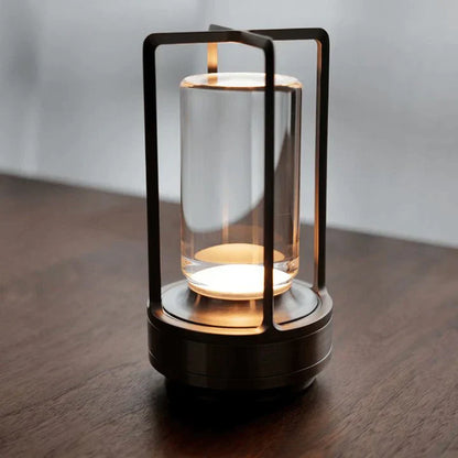 Crystal Glow Laterne – Wiederaufladbare, dimmbare LED Lampe mit Fernbedienung für moderne Innenräume