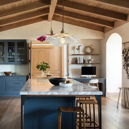 Suspension Lotus aus Glas - Elegante Vintage-Lampe für Schlafzimmer und Wohnzimmer