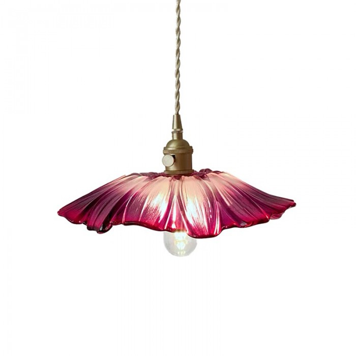 Suspension Lotus aus Glas - Elegante Vintage-Lampe für Schlafzimmer und Wohnzimmer