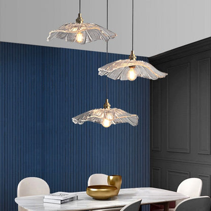 Suspension Lotus aus Glas - Elegante Vintage-Lampe für Schlafzimmer und Wohnzimmer
