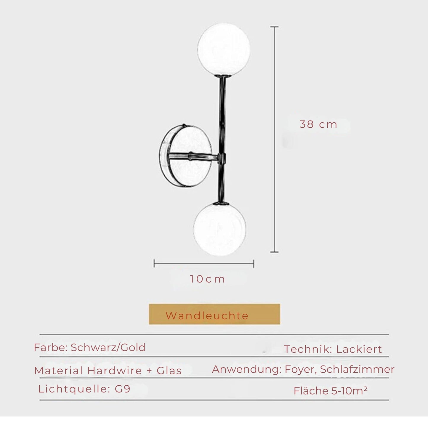 Garduru - Luxus Wandleuchte mit Kristallen und modernem Design