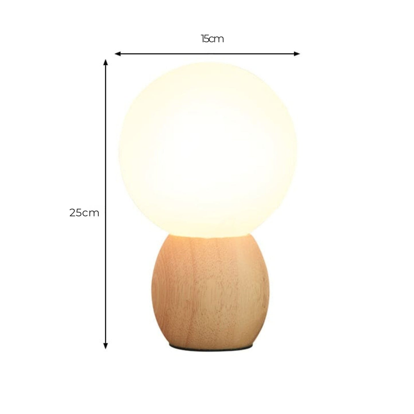 Garduru | Stilvolle Tischlampe mit Holzsockel