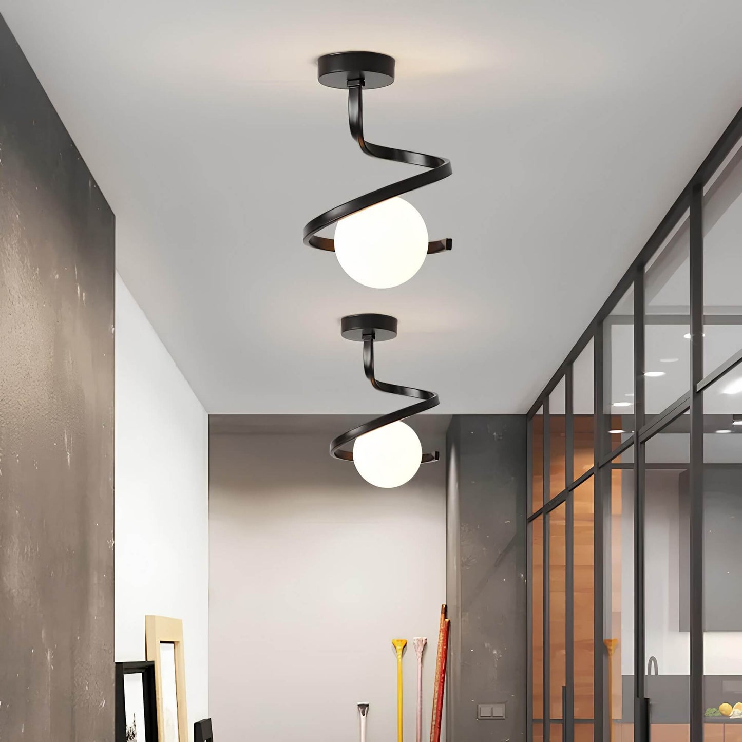 Dimmbare LED-Deckenleuchte | Modernes Spiraldesign für Zuhause & Büro