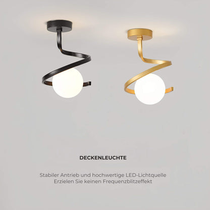 Dimmbare LED-Deckenleuchte | Modernes Spiraldesign für Zuhause & Büro