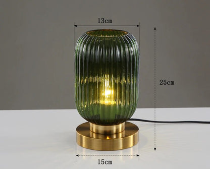 Elegante Tischlampe aus Glas und Eisen mit E27 Lampenfassung