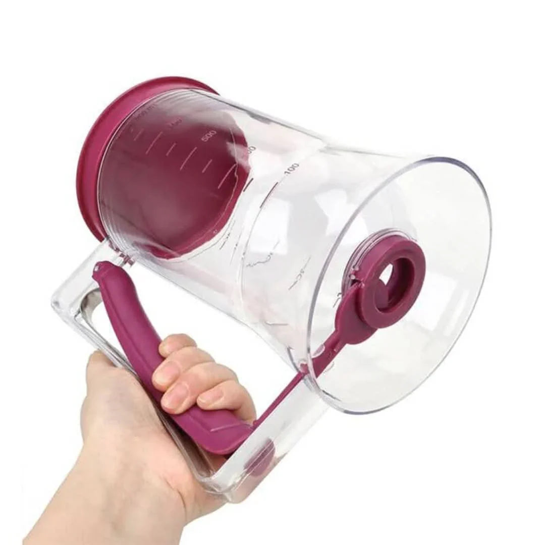 Teigspender mit Messskala und Ausgießer für Muffins und Kuchen