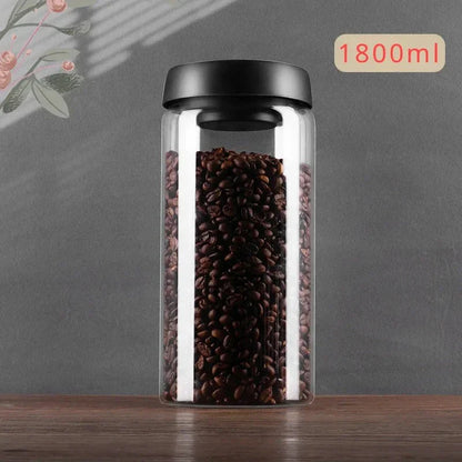 Kaffeebohnen-Vorratsbehälter aus Glas mit Aromaschutzdeckel für langanhaltende Frische