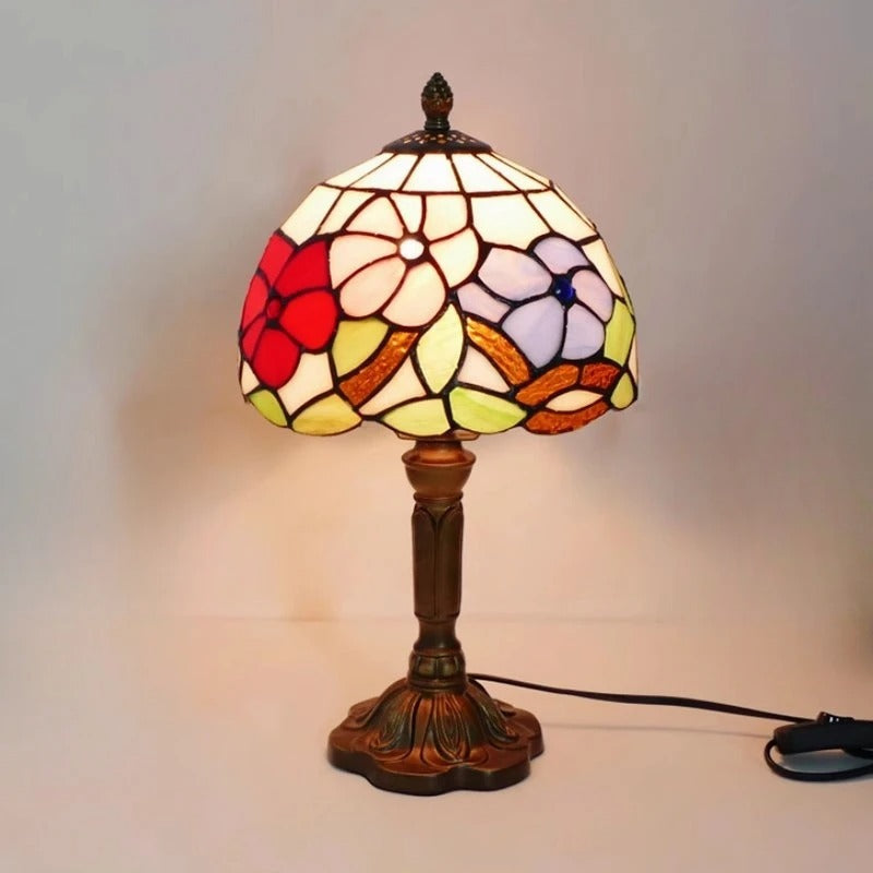 Garduru Barock LED Tischlampe E27 - Vintage Tiffany Glas