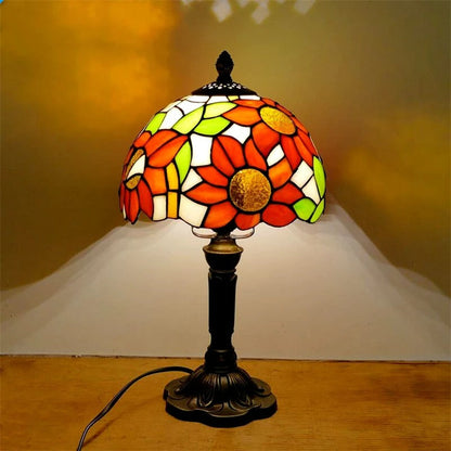 Garduru Barock LED Tischlampe E27 - Vintage Tiffany Glas