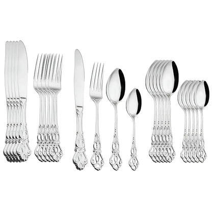 24-teilige Gold Besteckset – Elegantes Besteck für luxuriöses Essen