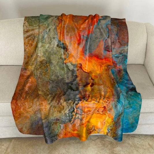 Fleece-Decke mit modernem abstraktem Design für gemütliche Wohnkultur