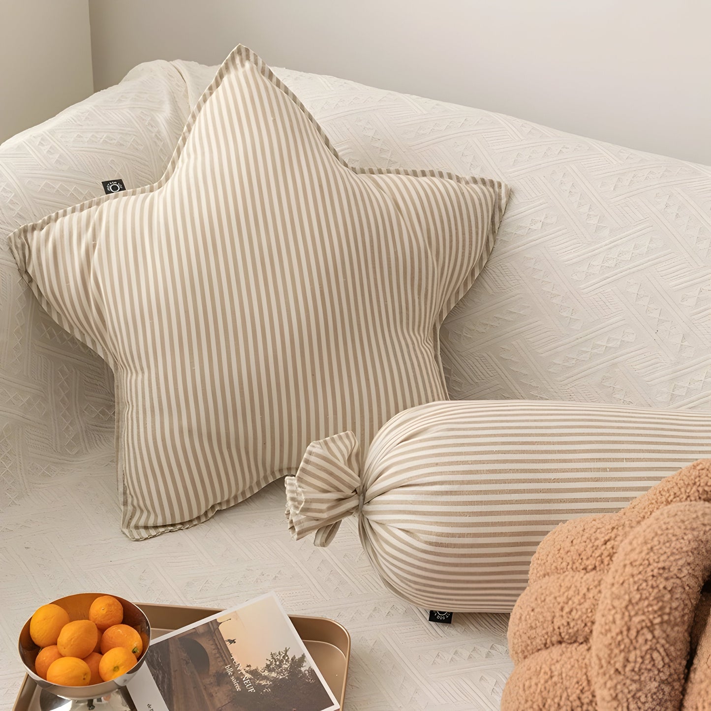 Garduru Kissen - Dekoratives Streifenkissen Soft Cushion