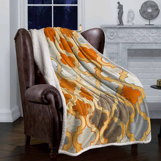 Kaschmirdecke in Vintage Orange mit marokkanischem Stil für die Wohnkultur