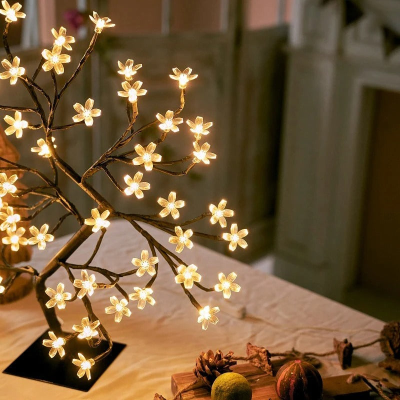 Garduru – Elegante Kirschblüten-LED-Tischlampe mit USB & Fernbedienung