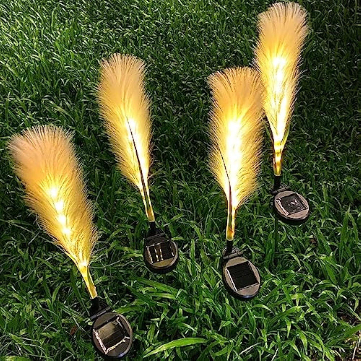 Garduru Fiber Reed Solar Außenleuchte | Solar Gartenlampe | Wetterfest | Dekorativ & Energiesparend