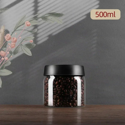Kaffeebohnen-Vorratsbehälter aus Glas mit Aromaschutzdeckel für langanhaltende Frische