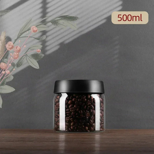 Kaffeebohnen-Vorratsbehälter aus Glas mit Aromaschutzdeckel für langanhaltende Frische