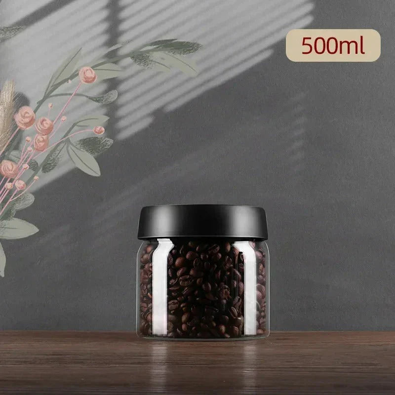 Luftdichter Glas-Kaffeebohnenspeicher mit aromasicherndem Deckel für maximale Frische