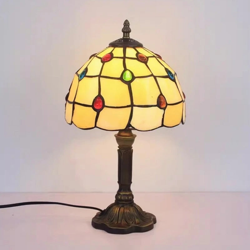 Garduru Barock LED Tischlampe E27 - Vintage Tiffany Glas