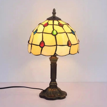 Garduru Barock LED Tischlampe E27 - Vintage Tiffany Glas