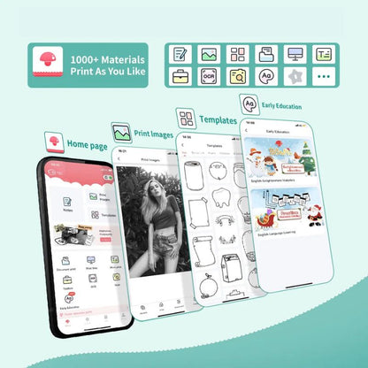 Tragbarer Mini-Drucker mit Bluetooth und inkless Thermodruck