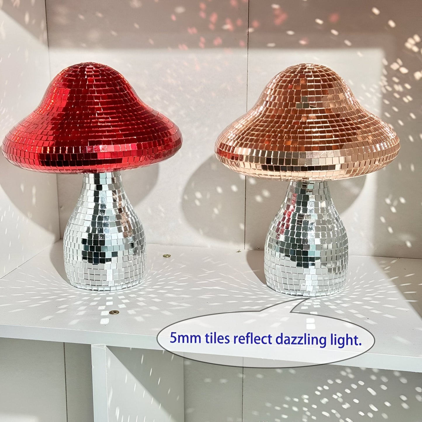 Spiegelnde Disco-Pilz-Dekoration