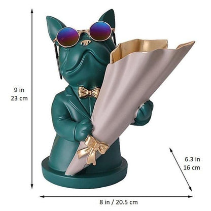 Garduru French Bulldog Blumenvase | Stilvolle Tier-Deko für Zuhause | Handgefertigt | Farbvielfalt