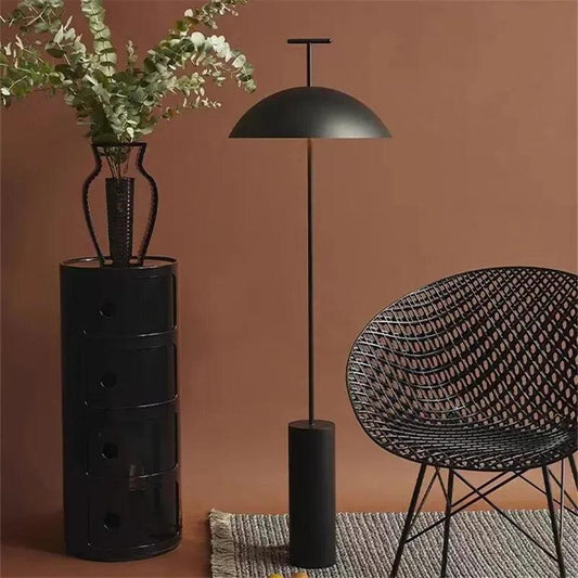 Moderne minimalistische Metall einfache Stehlampe (Schwarz & Rot) │ Nordischer Stil Designer Pilz Stehlampe