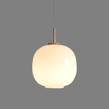 Garduru Skandinavische Opalglas-Pendelleuchte mit Radius