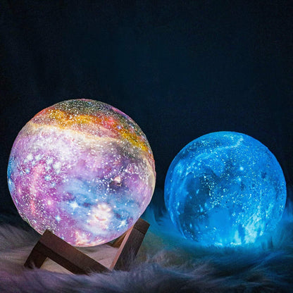 Garduru Galaxy Moon Lamp | 3D-Druck LED Mondlampe  | Farbwechsel | Touch & USB-Aufladung | Stimmungslicht für Zuhause