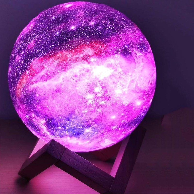 Galaxy Moon Lampe – 16 Farben & Dimmbar – USB Aufladbar & Kindersicher