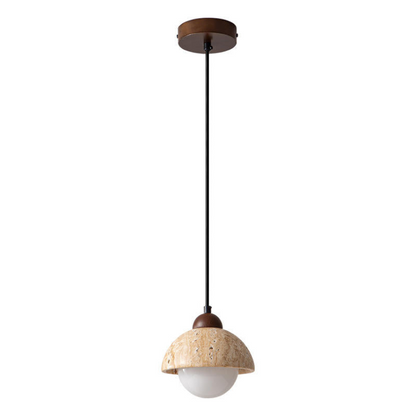 Suspension aus Naturmarmor – Elegante LED-Lampe aus Holz und Marmor