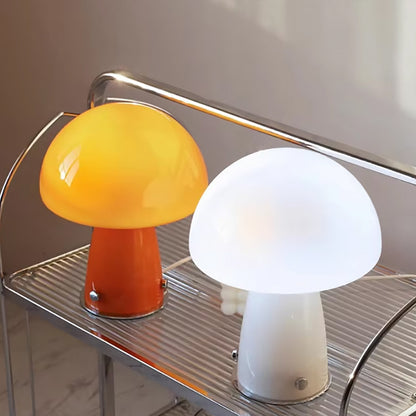 Pilz Glas Retro Tischlampe