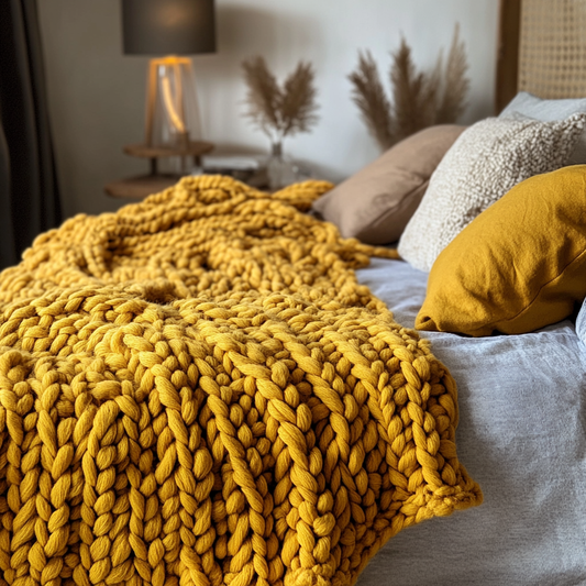 Royaleva Chunky Strickdecke – Handgefertigte Gemütlichkeit für alle Jahreszeiten