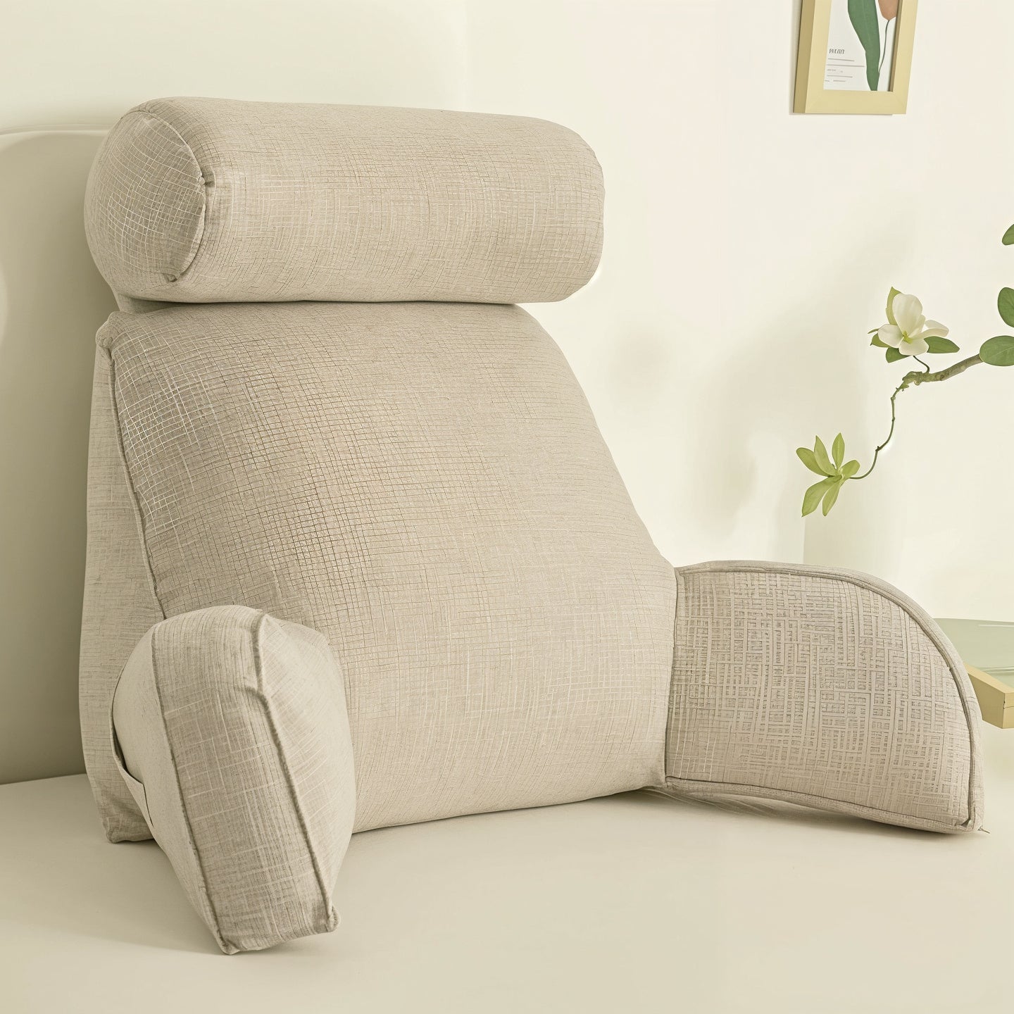 Deluxe Rückenstütz-Kissen – Ergonomische Unterstützung mit verstellbarem Kopfteil & waschbarem Bezug
