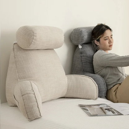 Deluxe Rückenstütz-Kissen – Ergonomische Unterstützung mit verstellbarem Kopfteil & waschbarem Bezug