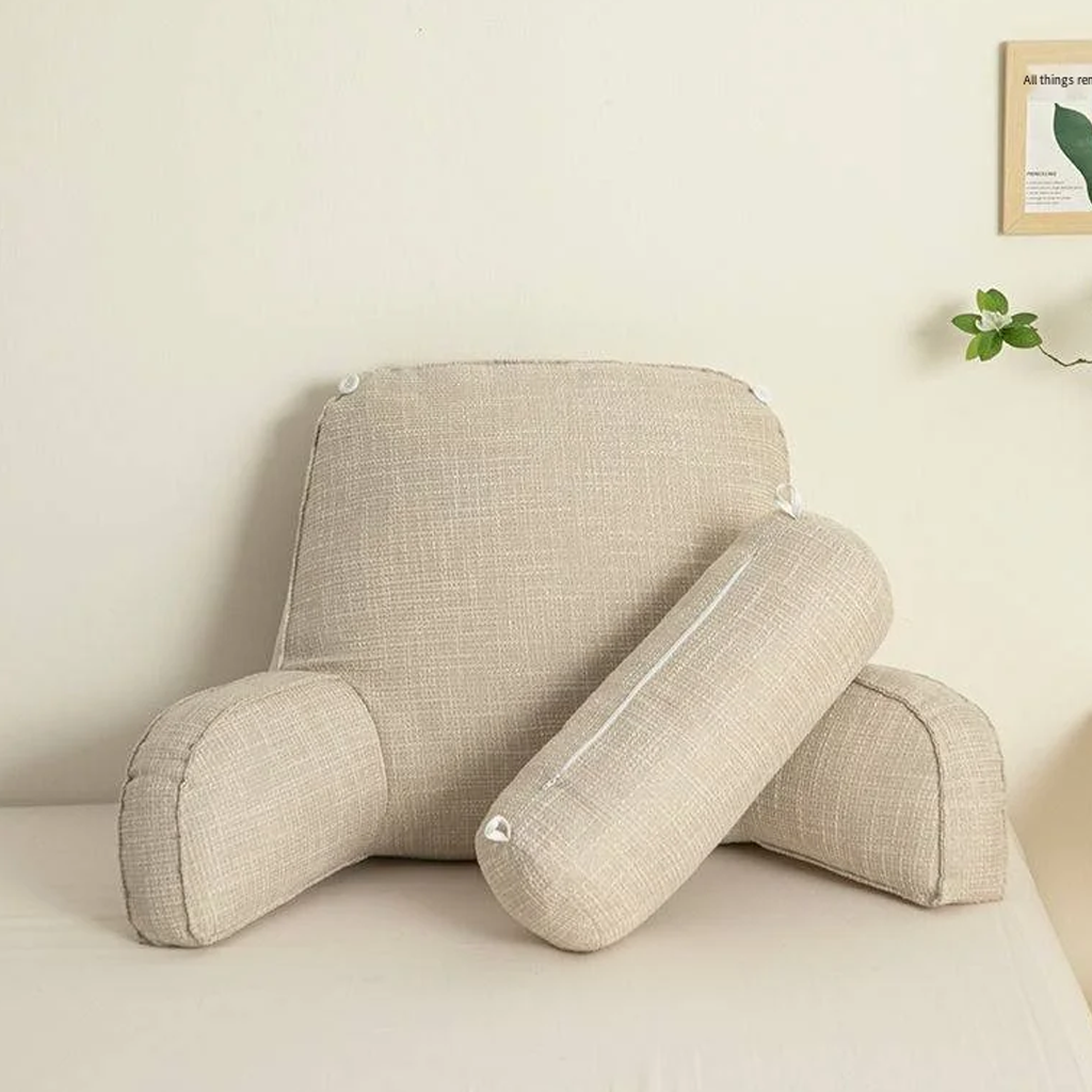 Deluxe Rückenstütz-Kissen – Ergonomische Unterstützung mit verstellbarem Kopfteil & waschbarem Bezug