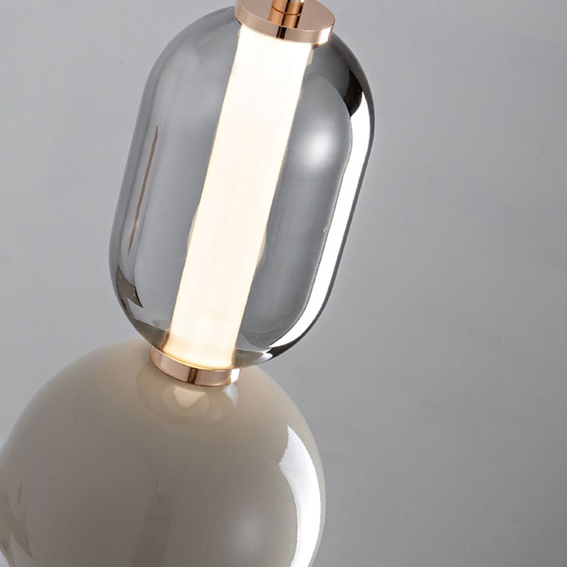 Skandinavische Kreativaufhängung aus Eisen und Glas – Moderne Minimalistische Lampe