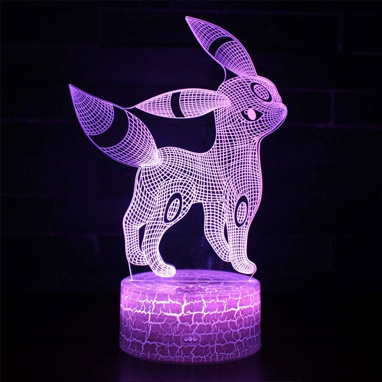 Garduru 3D LED Lampe | Nachtlicht für Kinderzimmer | Pokémon Deko Leuchte | Stimmungslicht mit Farbwechsel & USB-Anschluss