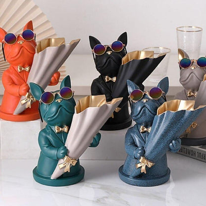 Garduru French Bulldog Blumenvase | Stilvolle Tier-Deko für Zuhause | Handgefertigt | Farbvielfalt