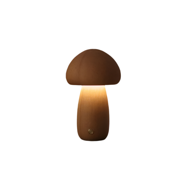 Tischlampe Wiederaufladbar aus Holz "Champignon" LED - Umweltfreundlich und Touch