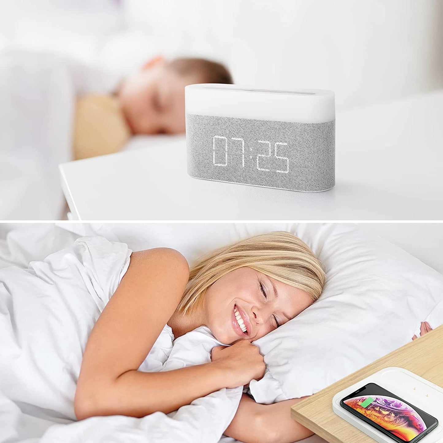 TriGlow – Multifunktionales Wireless Charger mit Wecker und LED-Tischlampe für moderne Effizienz