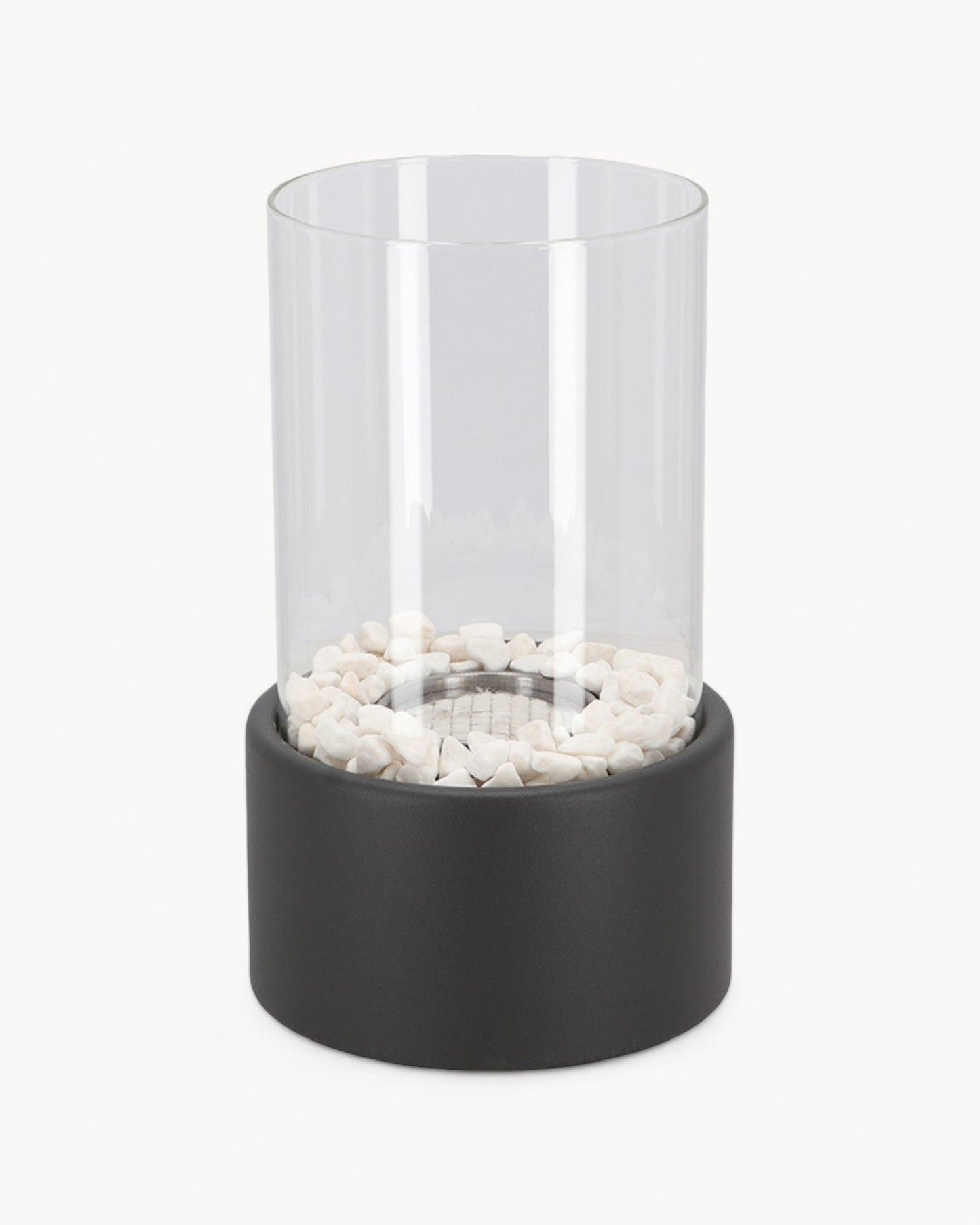 EternalGlow – Elegante Öllampe aus Metall und Glas mit offener Flamme